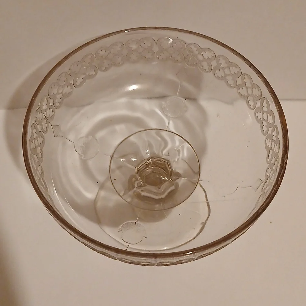 Elegant Antique 1880s EAPG Quatrefoil Clear Glass Compote Bowl